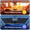 imageEcoNour Car Windshield Sunshade Umbrella  Foldable Car Umbrella Sun Shade Cover  Front Windshield Shade for Heat and UV Rays Protection  240T Polyester Umbrella Sunshade  Large 565quotx305quotSmall