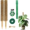 imageEcoNour 475quot 4 Pack  16quot Stackable Moss Pole for Monstera Plant Support  Moss Sticks for Indoor Plants  Coir Totem Poles for Climbing Plants Potted Plants Creepers with Tie Accessories265