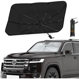 imageEcoNour Car Windshield Sunshade Umbrella  Foldable Car Umbrella Sun Shade Cover  Front Windshield Shade for Heat and UV Rays Protection  240T Polyester Umbrella Sunshade  Large 565quotx305quotXXLarge