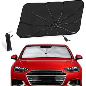 imageEcoNour Car Windshield Sunshade Umbrella  Foldable Car Umbrella Sun Shade Cover  Front Windshield Shade for Heat and UV Rays Protection  240T Polyester Umbrella Sunshade  Large 565quotx305quotXLarge