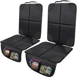 imageEcoNour Child Car Seat Protector  600D Waterproof ampamp NonSlip Cover with Thick Padding  Durable Seat Mat for Baby  Protects Seat Against Spills Stains  1Pack2Pack