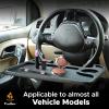 imageEcoNour 2 in 1 Car Steering Wheel Desk  Lap Desk for Convenient Working  Bamboo Trays for Eating  Interior Accessories for Truck Drivers  Lightweight Wooden Tray with Easy StorageBlack