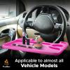 imageEcoNour 2 in 1 Car Steering Wheel Desk  Lap Desk for Convenient Working  Bamboo Trays for Eating  Interior Accessories for Truck Drivers  Lightweight Wooden Tray with Easy StoragePink