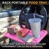 imageEcoNour 2 in 1 Car Steering Wheel Desk  Lap Desk for Convenient Working  Bamboo Trays for Eating  Interior Accessories for Truck Drivers  Lightweight Wooden Tray with Easy StoragePink