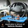 imageEcoNour 2 in 1 Car Steering Wheel Desk  Lap Desk for Convenient Working  Bamboo Trays for Eating  Interior Accessories for Truck Drivers  Lightweight Wooden Tray with Easy StorageBlue