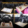 imageEcoNour 2 in 1 Car Steering Wheel Desk  Lap Desk for Convenient Working  Bamboo Trays for Eating  Interior Accessories for Truck Drivers  Lightweight Wooden Tray with Easy StorageWooden