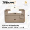 imageEcoNour 2 in 1 Car Steering Wheel Desk  Lap Desk for Convenient Working  Bamboo Trays for Eating  Interior Accessories for Truck Drivers  Lightweight Wooden Tray with Easy StorageBeige