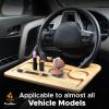 imageEcoNour 2 in 1 Car Steering Wheel Desk  Lap Desk for Convenient Working  Bamboo Trays for Eating  Interior Accessories for Truck Drivers  Lightweight Wooden Tray with Easy StorageWooden