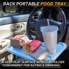 imageEcoNour 2 in 1 Car Steering Wheel Desk  Lap Desk for Convenient Working  Bamboo Trays for Eating  Interior Accessories for Truck Drivers  Lightweight Wooden Tray with Easy StorageBlue