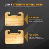 imageEcoNour 2 in 1 Car Steering Wheel Desk  Lap Desk for Convenient Working  Bamboo Trays for Eating  Interior Accessories for Truck Drivers  Lightweight Wooden Tray with Easy StorageWooden
