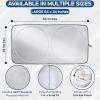 imageEcoNour Car Windshield Sun Shade with Mirror Cut  Sunshade for Car Windshield for SunHeatUV Rays 240T Polyester Windshield Shade Foldable for SUVs Sedans Coupe Hatchbacks  Medium 64quot x 32quotLarge