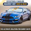 imageEcoNour Car Windshield Sun Shade with Mirror Cut  Sunshade for Car Windshield for SunHeatUV Rays 240T Polyester Windshield Shade Foldable for SUVs Sedans Coupe Hatchbacks  Medium 64quot x 32quotSmall
