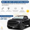 imageEcoNour Car Windshield Sun Shade with Mirror Cut  Sunshade for Car Windshield for SunHeatUV Rays 240T Polyester Windshield Shade Foldable for SUVs Sedans Coupe Hatchbacks  Medium 64quot x 32quotXLarge