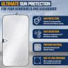 imageEcoNour Car Windshield Sun Shade with Mirror Cut  Sunshade for Car Windshield for SunHeatUV Rays 240T Polyester Windshield Shade Foldable for SUVs Sedans Coupe Hatchbacks  Medium 64quot x 32quotSmall