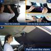 imageEcoNour Car Windshield Sun Shade with Mirror Cut  Sunshade for Car Windshield for SunHeatUV Rays 240T Polyester Windshield Shade Foldable for SUVs Sedans Coupe Hatchbacks  Medium 64quot x 32quotXLarge