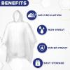 imageEcoNour Disposable Kids Rain Poncho  Clear ampamp Emergency Rain Ponchos for Kids  Portable Ponchos with Hooded JacketTransparent Pack of 10