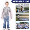 imageEcoNour Disposable Kids Rain Poncho  Clear ampamp Emergency Rain Ponchos for Kids  Portable Ponchos with Hooded JacketTransparent Pack of 10