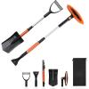 imageEcoNour 39quot 6 in 1 Snow Shovel for Car  270 Degree Rotating Snow Brush  Ice Scraper for Car Windshield  Scratch Free Extendable Snow Squeegee for SUV Truck Winter AccessoriesShovel Brush Combo  Orange