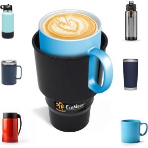 imageEcoNour 2in1CarCupHolderExpanderAdapter with Phone Holder Adjustable Base Compatible with Yeti 14243646oz Ramblers Hydro Flasks 3240oz Nalgene Other Large Bottles Mugs in 35quot40quotSmart Cup Holder