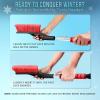 imageEcoNour 17quot Snow Brush ampamp Ice Scraper for Car Windshield  Automotive Snow Brush with Ergonomic Foam Grip  HeavyDuty Winter Car Accessories  Ideal for Effortless Snow Removal in CarsOrange  Red  Green