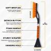 imageEcoNour 17quot Snow Brush ampamp Ice Scraper for Car Windshield  Automotive Snow Brush with Ergonomic Foam Grip  HeavyDuty Winter Car Accessories  Ideal for Effortless Snow Removal in CarsOrange  Red