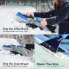 imageEcoNour 43quot Ice Scrapers for Car Windshield Extendable  3 Parts Detachable Telescopic Snow Brush for Car Trucks SUV  Long Snow Scraper with Brush  Car Winter Accessories 2 PackBlue  Orange