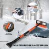 imageEcoNour 47quot Extendable Snow Brush and Ice Scraper with 270 Pivoting Squeegee  Aluminum Handle  Telescopic Snow Brush for Car and SUV Windshield Roof ampamp Windows  Winter Car Accessories