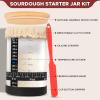 imageEcoNour 730 ml Sourdough Starter Kit  24oz Glass Sourdough Starter Jar with Thermometer Spatula Cloth Cover  DateMarked Feeding Band Ideal for Beginners  Bread Fermentation ampamp Baking Essential1000 ml  Wooden