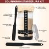 imageEcoNour 730 ml Sourdough Starter Kit  24oz Glass Sourdough Starter Jar with Thermometer Spatula Cloth Cover  DateMarked Feeding Band Ideal for Beginners  Bread Fermentation ampamp Baking Essential730 ml