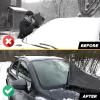 imageEcoNour Car Windshield Cover for Ice and Snow Windshield Snow Cover with Side Mirrors Cover for Snow Ice UV Fits Most Cars Trucks Vans SUVs BlackFront Medium