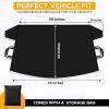 imageEcoNour Car Windshield Cover for Ice and Snow Windshield Snow Cover with Side Mirrors Cover for Snow Ice UV Fits Most Cars Trucks Vans SUVs BlackXLarge