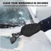 imageEcoNour Ice Scraper Mitt for Car Windshield 2 Pack  Waterproof Warm Glove with Thick Fleece Lining  Windshield Scraper for Ice and Snow with Foam Grip ScratchFree  Detachable CleanBlack
