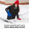 imageEcoNour Ice Scraper Mitt for Car Windshield 2 Pack  Waterproof Warm Glove with Thick Fleece Lining  Windshield Scraper for Ice and Snow with Foam Grip ScratchFree  Detachable CleanBlue