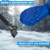 imageEcoNour Ice Scraper Mitt for Car Windshield 2 Pack  Waterproof Warm Glove with Thick Fleece Lining  Windshield Scraper for Ice and Snow with Foam Grip ScratchFree  Detachable CleanBlue