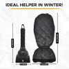 imageEcoNour Ice Scraper Mitt for Car Windshield 2 Pack  Waterproof Warm Glove with Thick Fleece Lining  Windshield Scraper for Ice and Snow with Foam Grip ScratchFree  Detachable CleanBlack