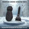 imageEcoNour Ice Scraper Mitt for Car Windshield 2 Pack  Waterproof Warm Glove with Thick Fleece Lining  Windshield Scraper for Ice and Snow with Foam Grip ScratchFree  Detachable CleanBlack
