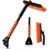 imageEcoNour 27quot 3 in 1 Snow Brush with ice Scraper for car Windshield and Window  360 Aluminum Rotatable Snow Brush for car  Winter Snow Removal Tools with Detachable Foam Grip  Winter Car Accessories