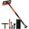 imageEcoNour 47quot Extendable Snow Brush and Ice Scraper with 270 Pivoting Squeegee  Aluminum Handle  Telescopic Snow Brush for Car and SUV Windshield Roof ampamp Windows  Winter Car Accessories