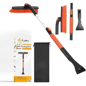 imageEcoNour 36quot Extendable Snow Brush and Ice Scraper  3in1 Telescopic Snow Removal Brush with 360 Rotating Head for Car Windshield  Ice Scraper for SUV Truck and Car  Winter Car Accessories36