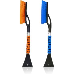 imageEcoNour 43quot Ice Scrapers for Car Windshield Extendable  3 Parts Detachable Telescopic Snow Brush for Car Trucks SUV  Long Snow Scraper with Brush  Car Winter Accessories 2 PackBlue  Orange
