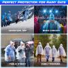 imageEcoNour Clear Rain Ponchos Family Pack  Emergency Clear Ponchos with Hood for Kids ampamp Adults  Perfect for Disney WorldMulticolor 3 Kids 3 Adults
