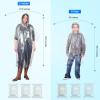 imageEcoNour Clear Rain Ponchos Family Pack  Emergency Clear Ponchos with Hood for Kids ampamp Adults  Perfect for Disney WorldTransparent 3 Kids 3 Adults