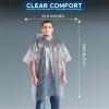 imageEcoNour Disposable Family Pack Rain Poncho  Adult  Transparent ampamp Emergency Rain Ponchos  Lightweight Hooded RaincoatTransparent Pack of 5