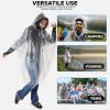 imageEcoNour Disposable Family Pack Rain Poncho  Adult  Transparent ampamp Emergency Rain Ponchos  Lightweight Hooded RaincoatTransparent Pack of 5