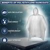 imageEcoNour Disposable Family Pack Rain Poncho  Adult  Transparent ampamp Emergency Rain Ponchos  Lightweight Hooded RaincoatTransparent Pack of 5