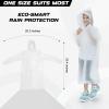 imageEcoNour Kids Rain Poncho 2Pack Reusable Clear EVA Rain Coat  Emergency Ponchos with Hood for KidsSuits Disney WorldWhite