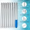 imageEcoNour Pool Skimmer Net 105 Foot Adjustable Aluminum Telescopic Swimming Pool Pole  Pool nets for Cleaning Leaves with deep rake net  8 Way Adjustable Clipon Design