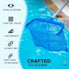 imageEcoNour Pool Skimmer Net 105 Foot Adjustable Aluminum Telescopic Swimming Pool Pole  Pool nets for Cleaning Leaves with deep rake net  8 Way Adjustable Clipon Design