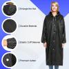 imageEcoNour Reusable Clear EVA Adult Rain Poncho 2Pack  Emergency Hooded Ponchos for Adults  Perfect for Disney WorldBlack