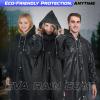 imageEcoNour Reusable Clear EVA Adult Rain Poncho 2Pack  Emergency Hooded Ponchos for Adults  Perfect for Disney WorldBlack